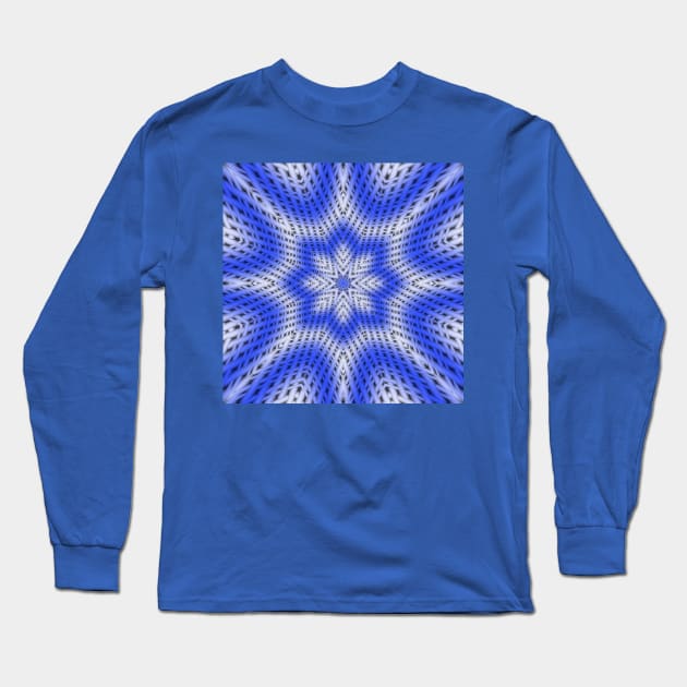 Blue and white abstract pattern background Long Sleeve T-Shirt by ikshvaku